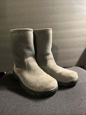 Lands End Women’s Gray Suede/Fleece Winter Boots 9.5B